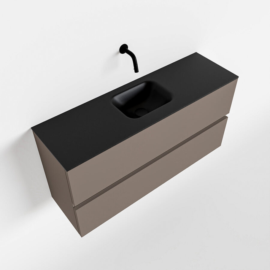 MONDIAZ ADA 100cm toiletmeubel smoke. LEX wastafel urban positie midden. Zonder kraangat - Afbeelding 4