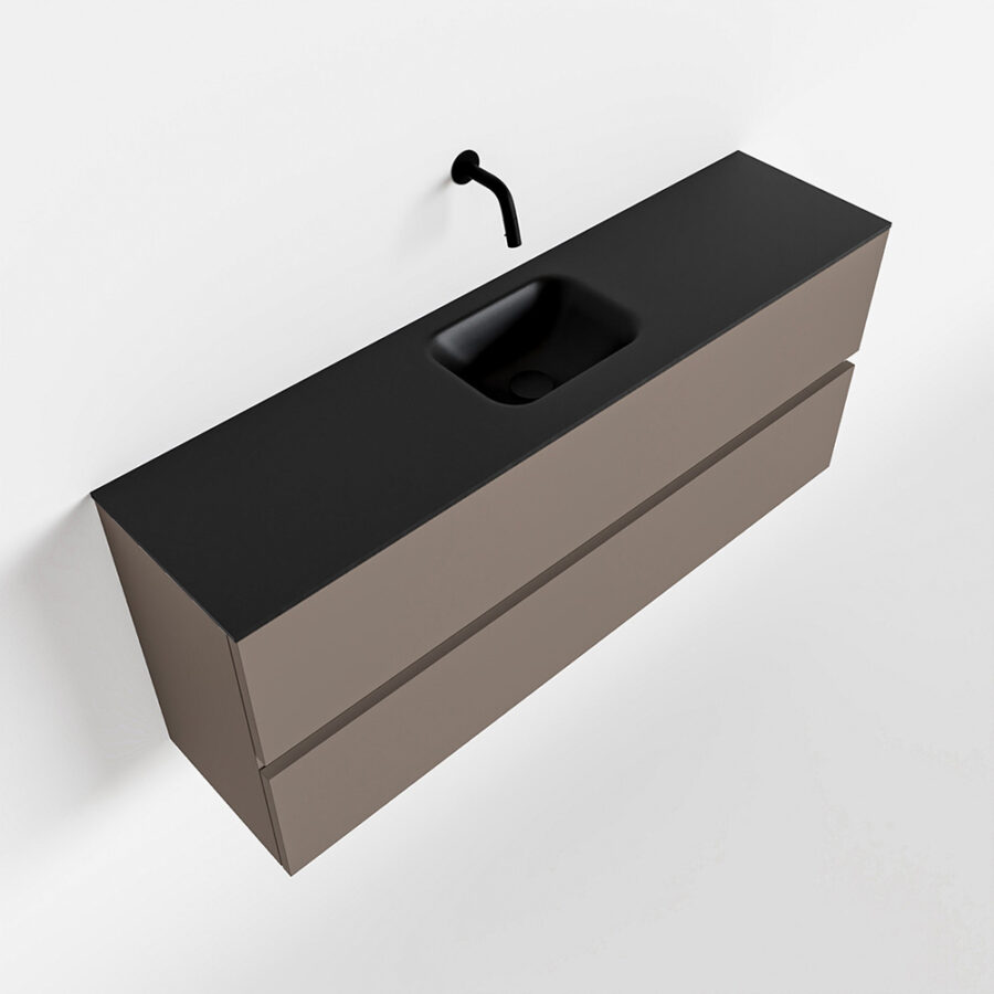 MONDIAZ ADA 120cm toiletmeubel smoke. LEX wastafel urban positie midden. Zonder kraangat - Afbeelding 4