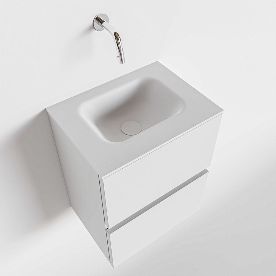 MONDIAZ ADA 40cm toiletmeubel talc. LEX wastafel talc positie midden. Zonder kraangat - Afbeelding 4