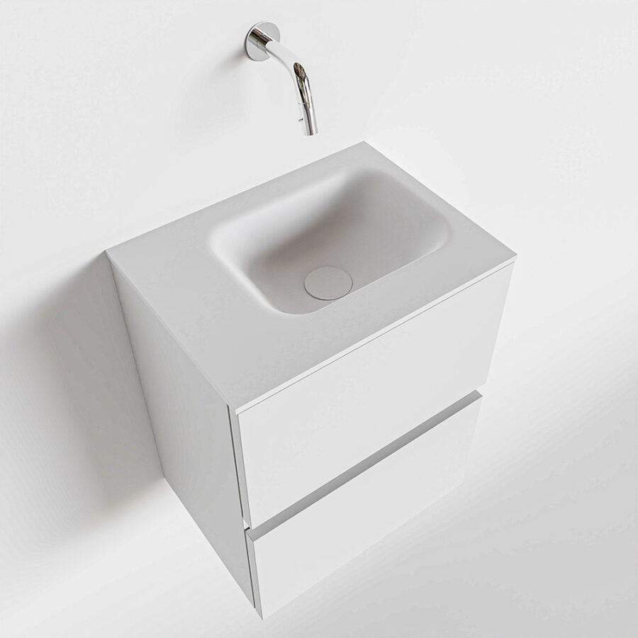 MONDIAZ ADA 40cm toiletmeubel talc. LEX wastafel talc positie links. Zonder kraangat - Afbeelding 4