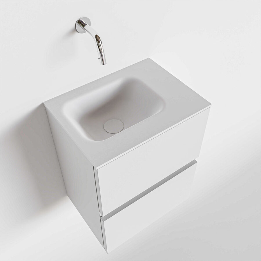 MONDIAZ ADA 40cm toiletmeubel talc. LEX wastafel talc positie rechts. Zonder kraangat - Afbeelding 4