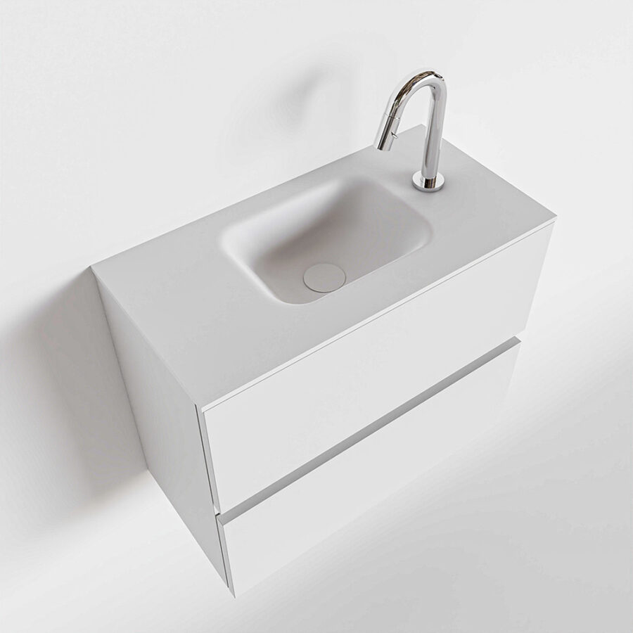 MONDIAZ ADA 60cm toiletmeubel talc. LEX wastafel talc positie midden. Met 1 kraangat - Afbeelding 4