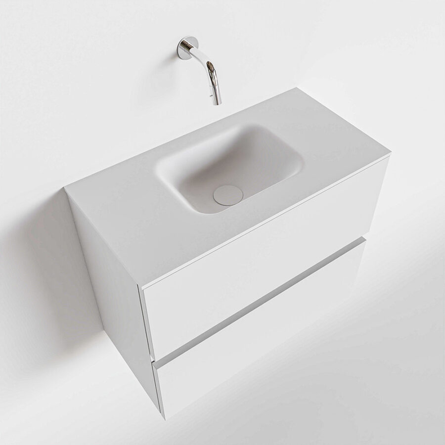 MONDIAZ ADA 60cm toiletmeubel talc. LEX wastafel talc positie midden. Zonder kraangat - Afbeelding 4