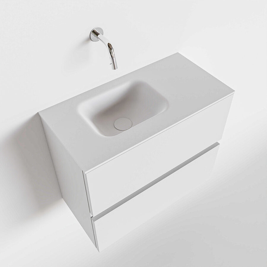MONDIAZ ADA 60cm toiletmeubel talc. LEX wastafel talc positie links. Zonder kraangat - Afbeelding 4