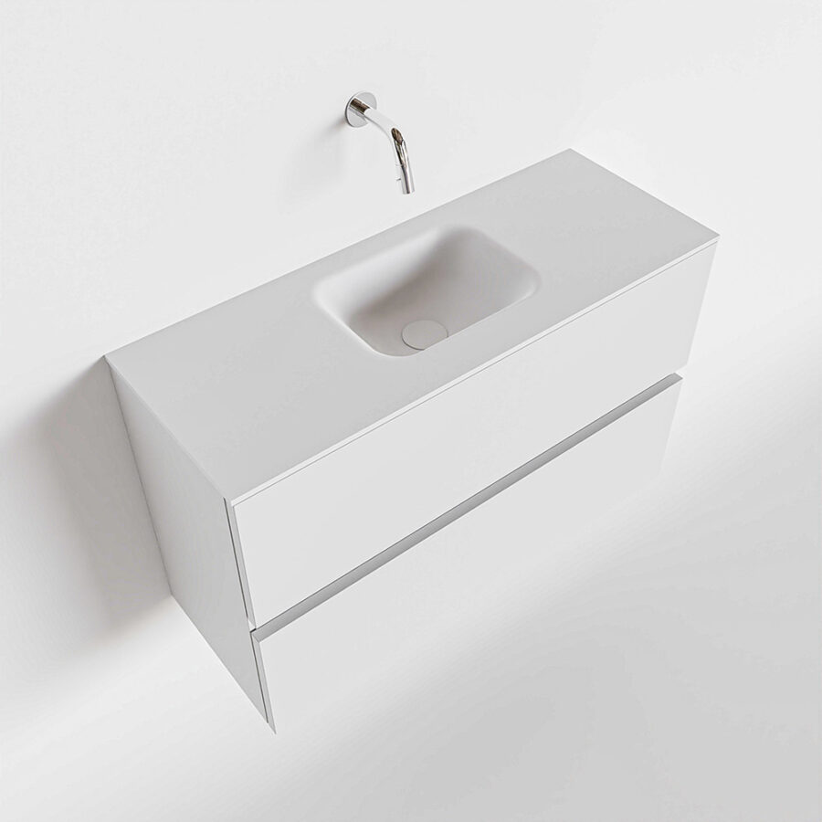 MONDIAZ ADA 80cm toiletmeubel talc. LEX wastafel talc positie midden. Zonder kraangat - Afbeelding 4