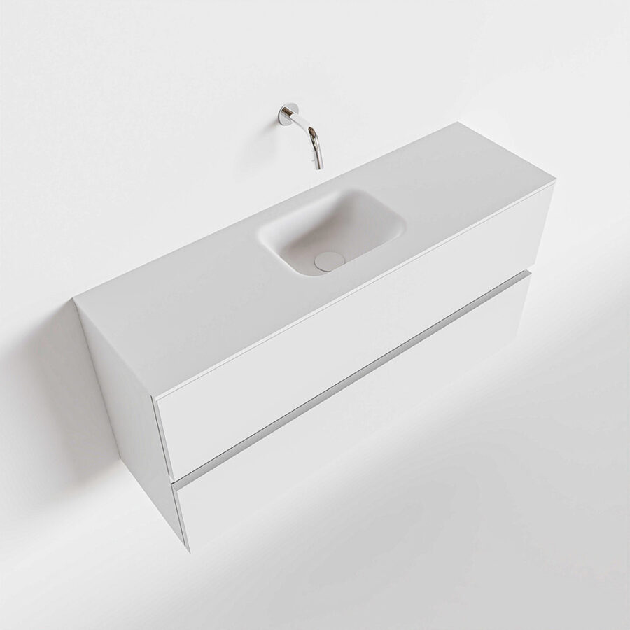 MONDIAZ ADA 100cm toiletmeubel talc. LEX wastafel talc positie midden. Zonder kraangat - Afbeelding 4