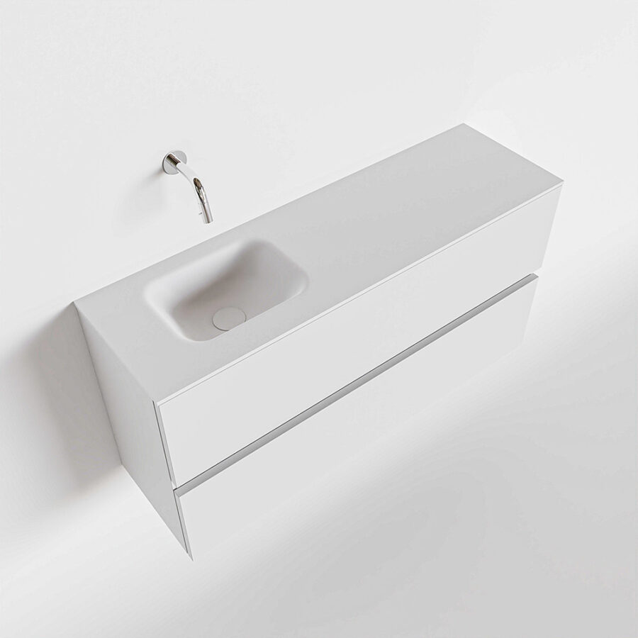 MONDIAZ ADA 100cm toiletmeubel talc. LEX wastafel talc positie links. Zonder kraangat - Afbeelding 4