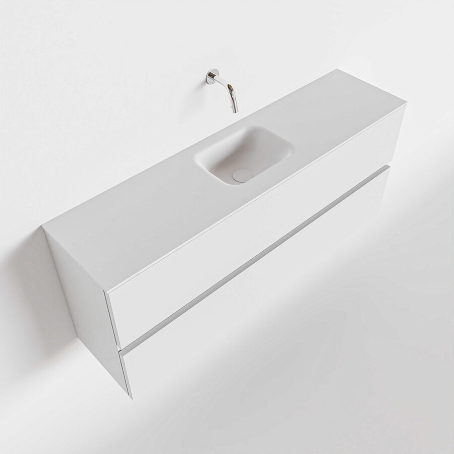 MONDIAZ ADA 120cm toiletmeubel talc. LEX wastafel talc positie midden. Zonder kraangat - Afbeelding 4
