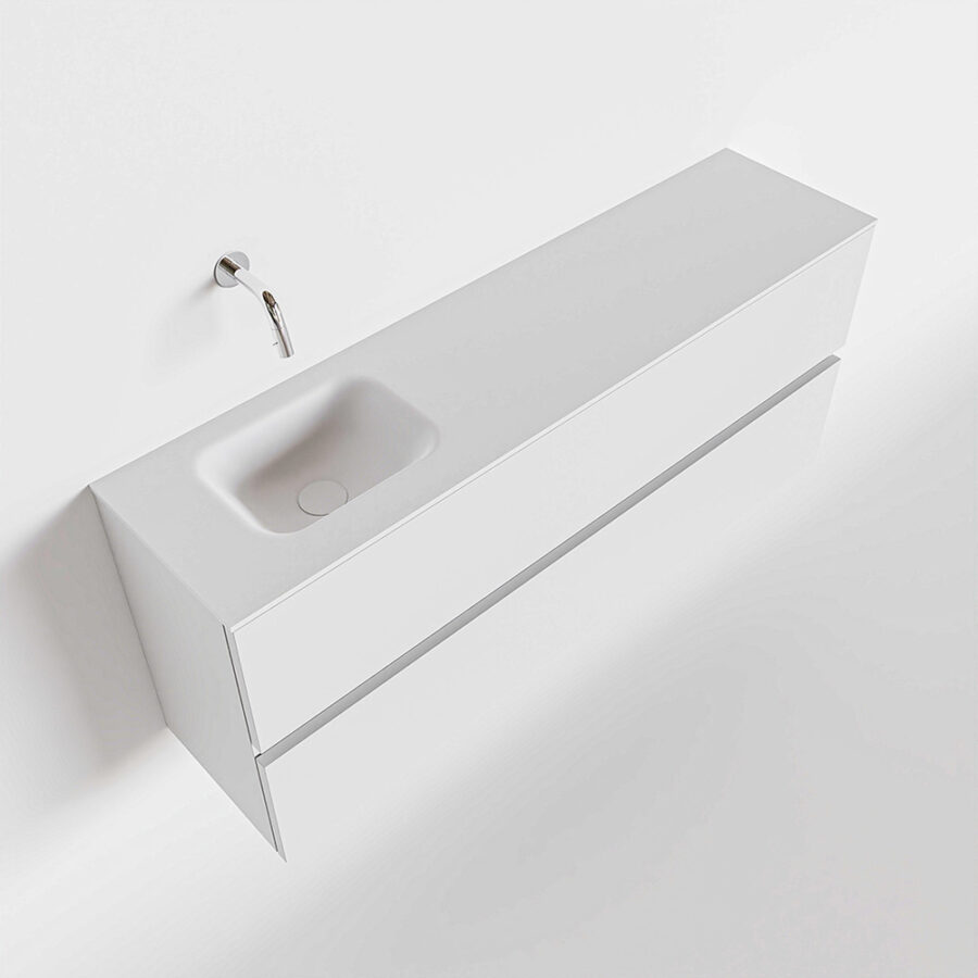 MONDIAZ ADA 120cm toiletmeubel talc. LEX wastafel talc positie links. Zonder kraangat - Afbeelding 4