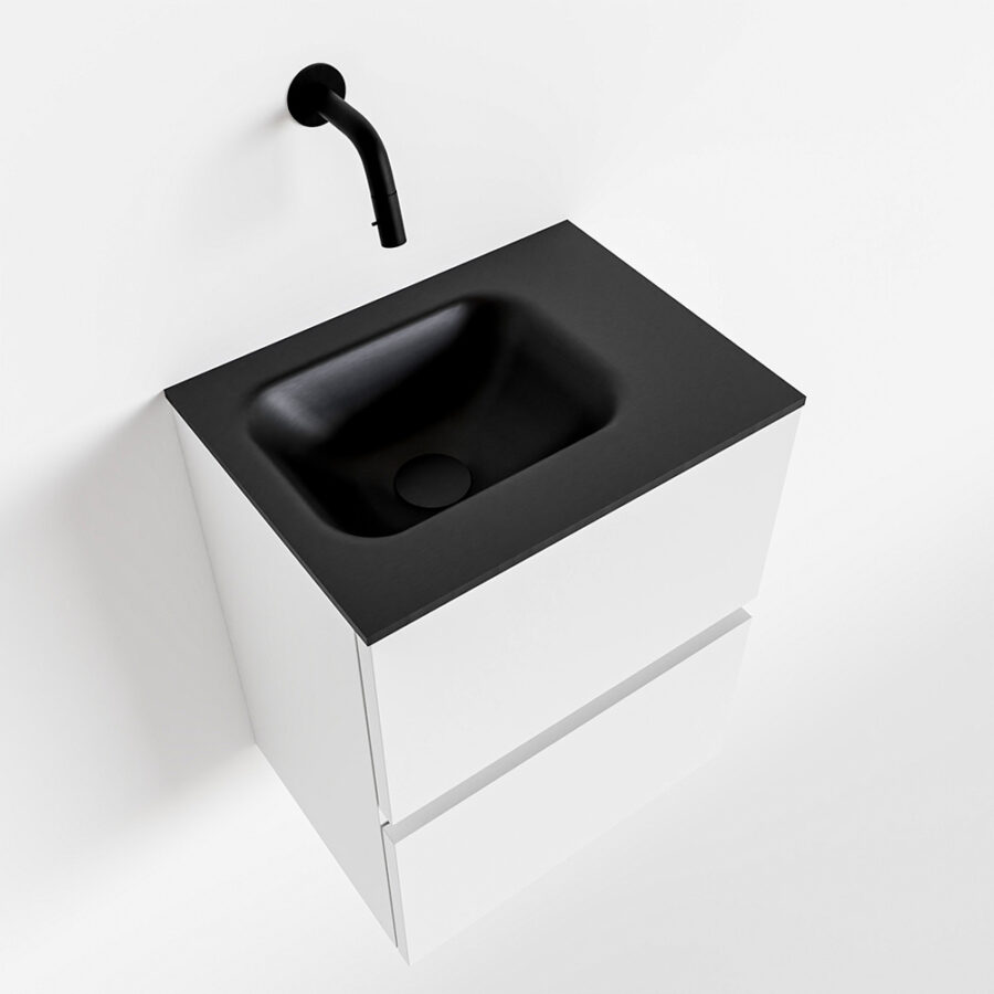 MONDIAZ ADA 40cm toiletmeubel talc. LEX wastafel urban positie rechts. Zonder kraangat - Afbeelding 4