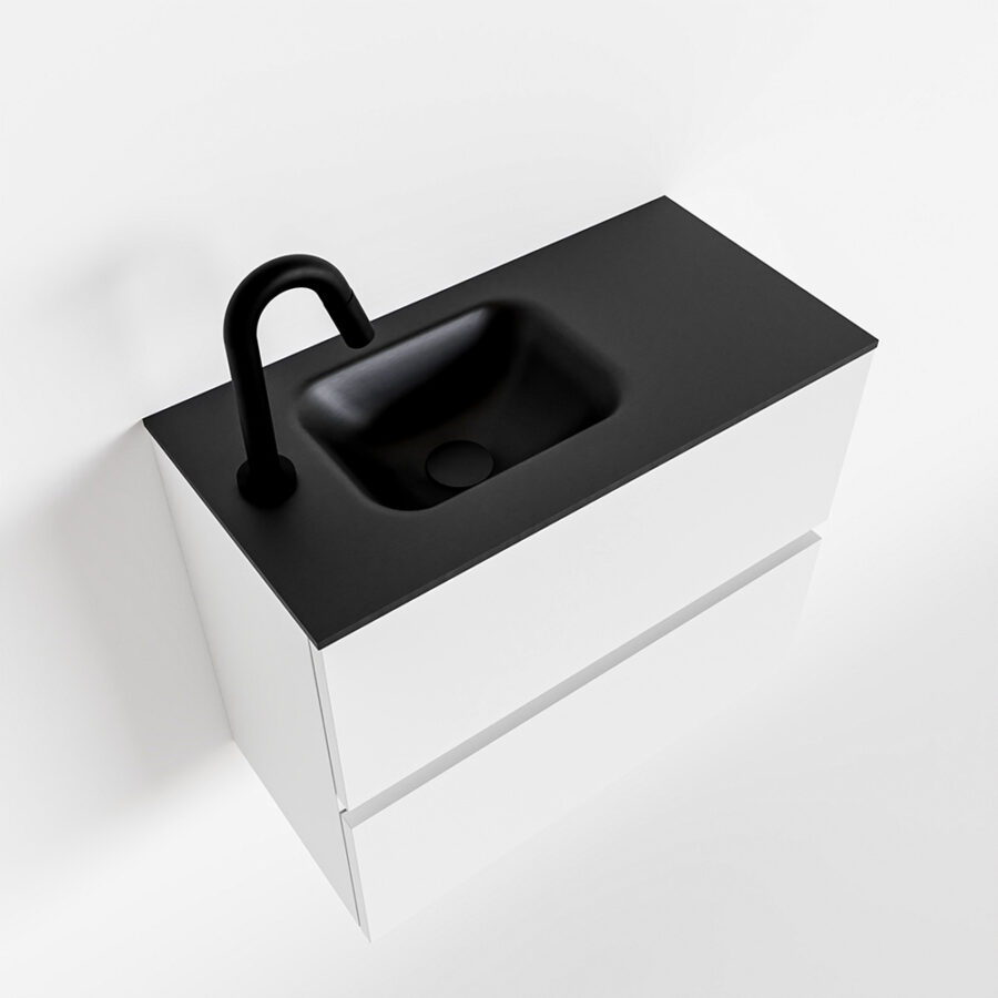 MONDIAZ ADA 60cm toiletmeubel talc. LEX wastafel urban positie links. Met 1 kraangat - Afbeelding 4