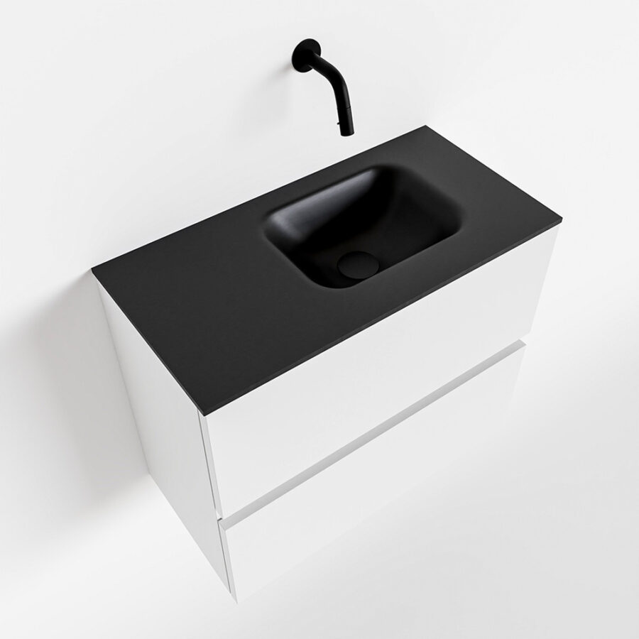MONDIAZ ADA 60cm toiletmeubel talc. LEX wastafel urban positie rechts. Zonder kraangat - Afbeelding 4