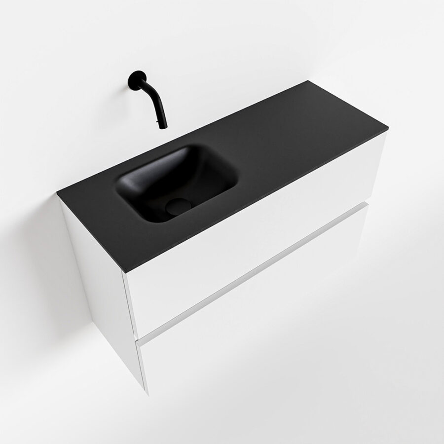 MONDIAZ ADA 80cm toiletmeubel talc. LEX wastafel urban positie links. Zonder kraangat - Afbeelding 4