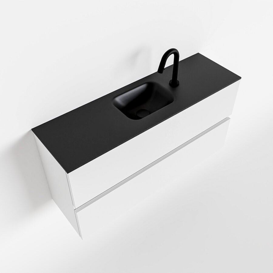 MONDIAZ ADA 100cm toiletmeubel talc. LEX wastafel urban positie midden. Met 1 kraangat - Afbeelding 4