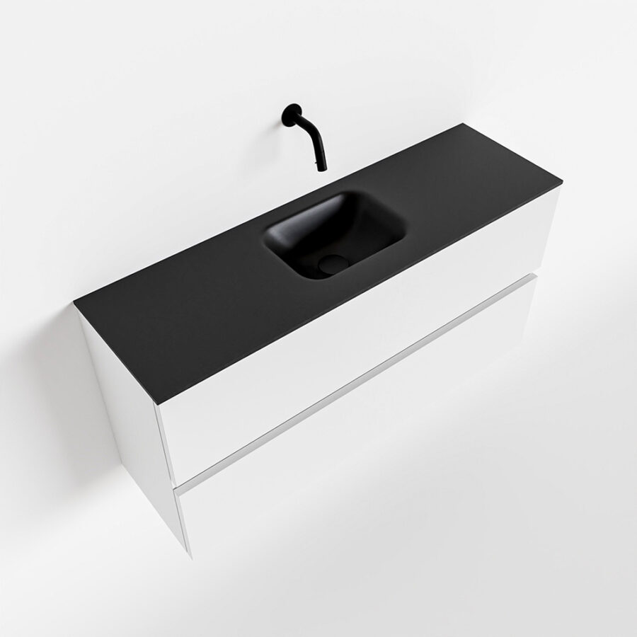 MONDIAZ ADA 100cm toiletmeubel talc. LEX wastafel urban positie midden. Zonder kraangat - Afbeelding 4
