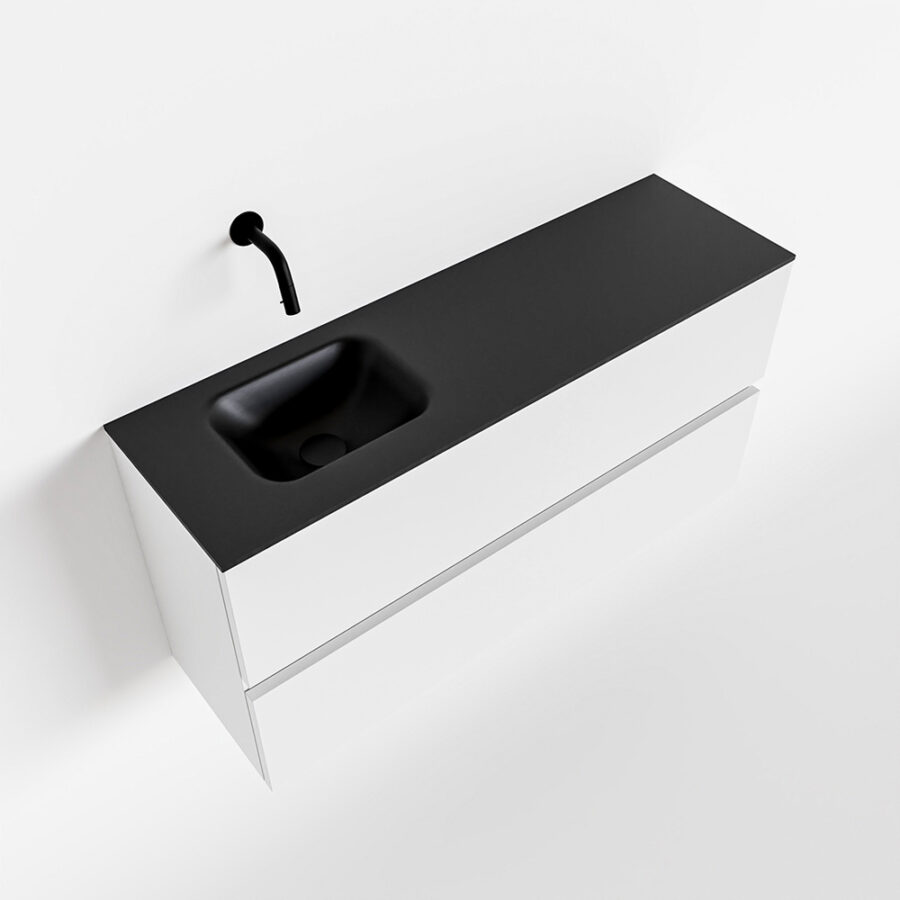 MONDIAZ ADA 100cm toiletmeubel talc. LEX wastafel urban positie links. Zonder kraangat - Afbeelding 4