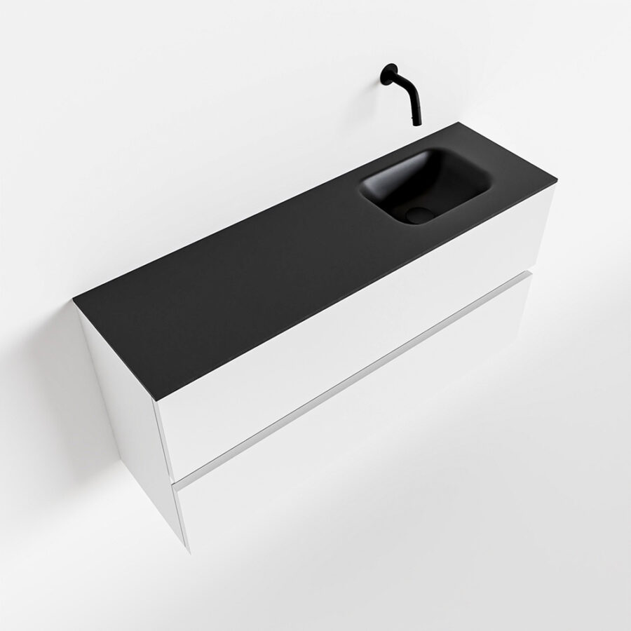 MONDIAZ ADA 100cm toiletmeubel talc. LEX wastafel urban positie rechts. Zonder kraangat - Afbeelding 4