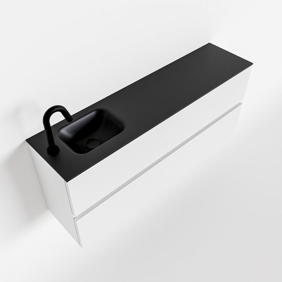 MONDIAZ ADA 120cm toiletmeubel talc. LEX wastafel urban positie links. Met 1 kraangat - Afbeelding 4