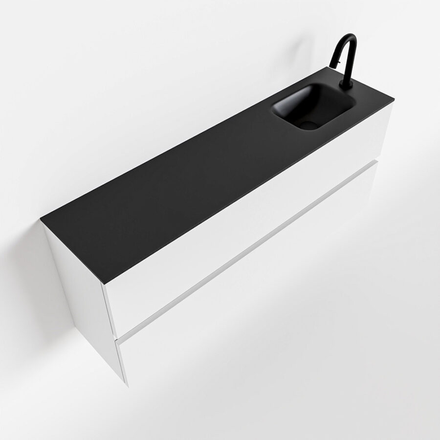 MONDIAZ ADA 120cm toiletmeubel talc. LEX wastafel urban positie rechts. Met 1 kraangat - Afbeelding 4