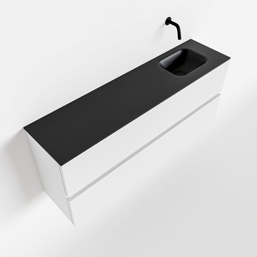 MONDIAZ ADA 120cm toiletmeubel talc. LEX wastafel urban positie rechts. Zonder kraangat - Afbeelding 4