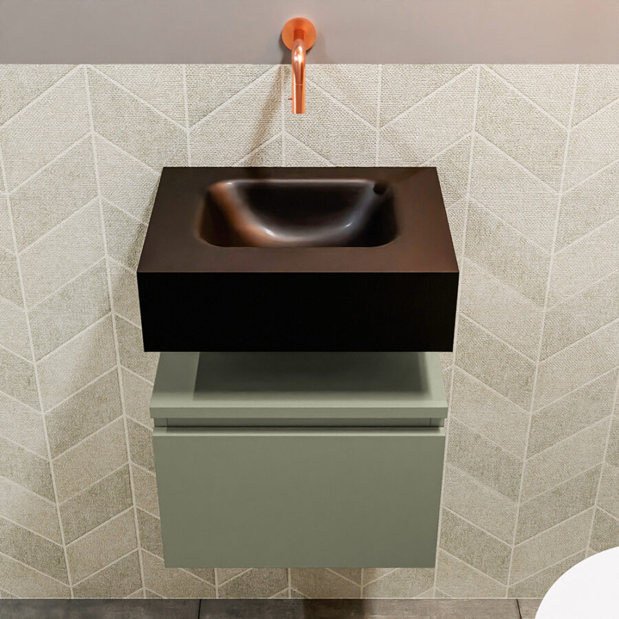 MONDIAZ ANDOR 40cm toiletmeubel army. LEX 40cm wastafel urban positie midden. Zonder kraangat - Afbeelding 3