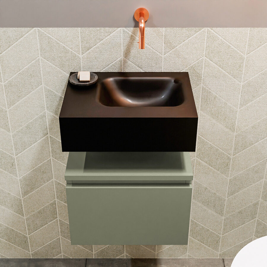 MONDIAZ ANDOR 40cm toiletmeubel army. LEX 40cm wastafel urban positie rechts. Zonder kraangat - Afbeelding 3