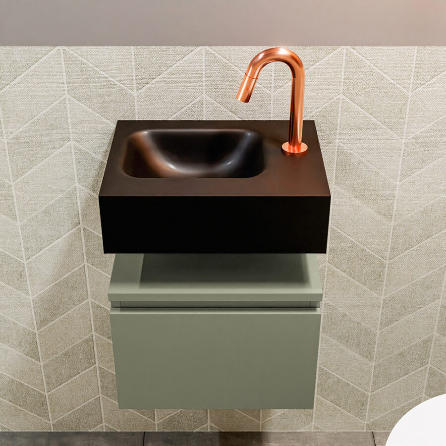 MONDIAZ ANDOR 40cm toiletmeubel army. LEX 40cm wastafel urban positie links. Met 1 kraangat - Afbeelding 3