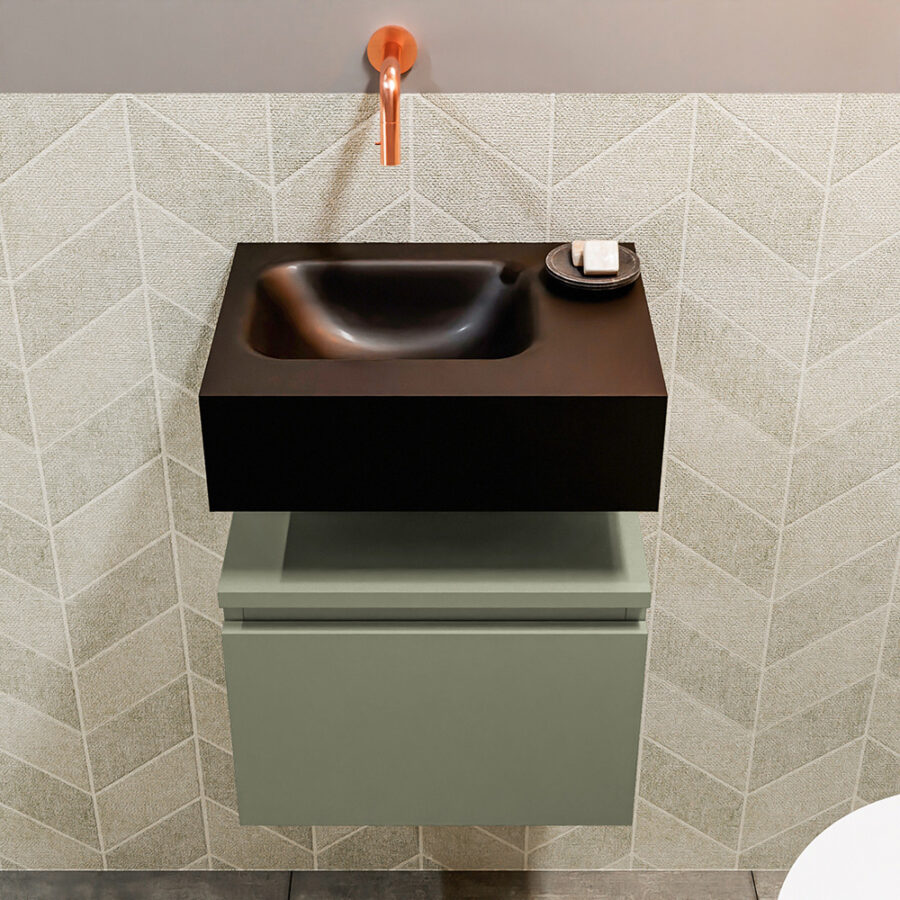 MONDIAZ ANDOR 40cm toiletmeubel army. LEX 40cm wastafel urban positie links. Zonder kraangat - Afbeelding 3