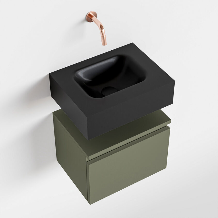 MONDIAZ ANDOR 40cm toiletmeubel army. LEX 40cm wastafel urban positie midden. Zonder kraangat - Afbeelding 4