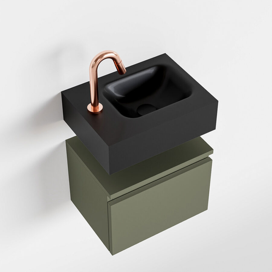 MONDIAZ ANDOR 40cm toiletmeubel army. LEX 40cm wastafel urban positie rechts. Met 1 kraangat - Afbeelding 4