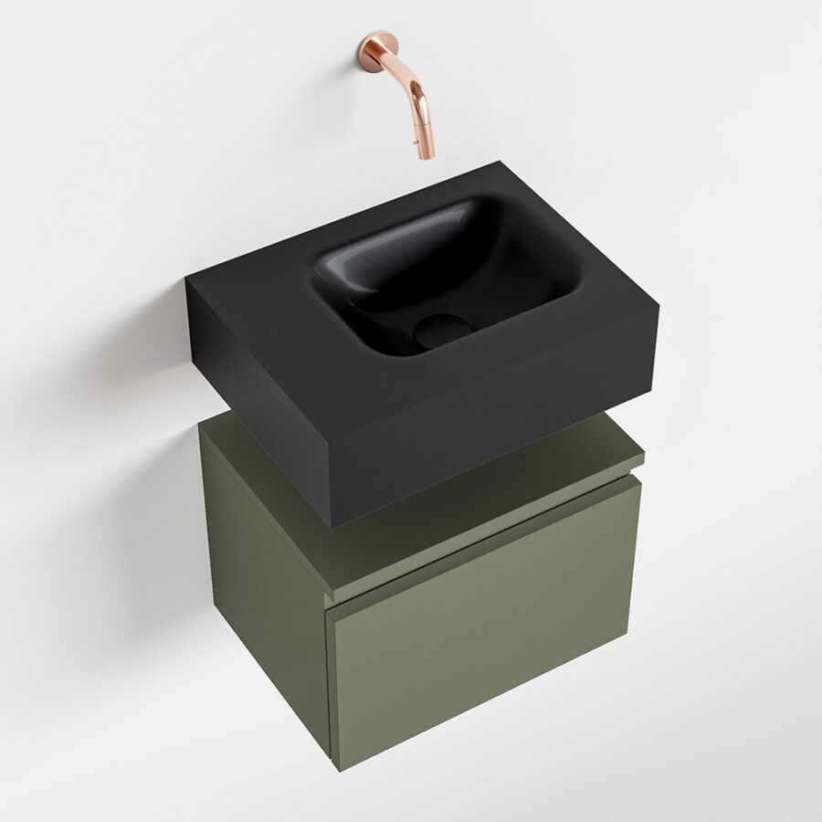 MONDIAZ ANDOR 40cm toiletmeubel army. LEX 40cm wastafel urban positie rechts. Zonder kraangat - Afbeelding 4