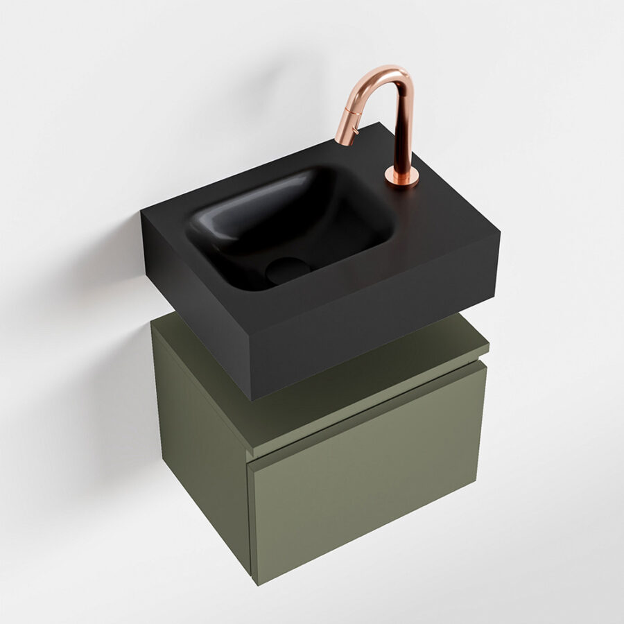 MONDIAZ ANDOR 40cm toiletmeubel army. LEX 40cm wastafel urban positie links. Met 1 kraangat - Afbeelding 4