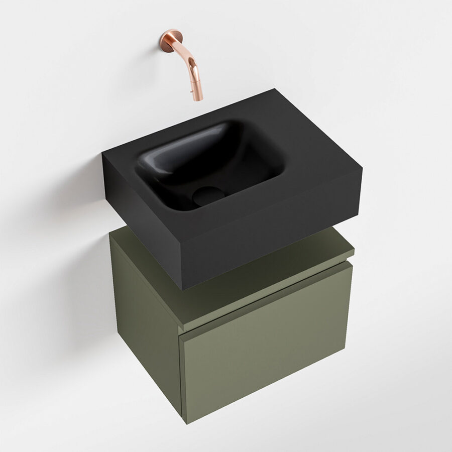 MONDIAZ ANDOR 40cm toiletmeubel army. LEX 40cm wastafel urban positie links. Zonder kraangat - Afbeelding 4