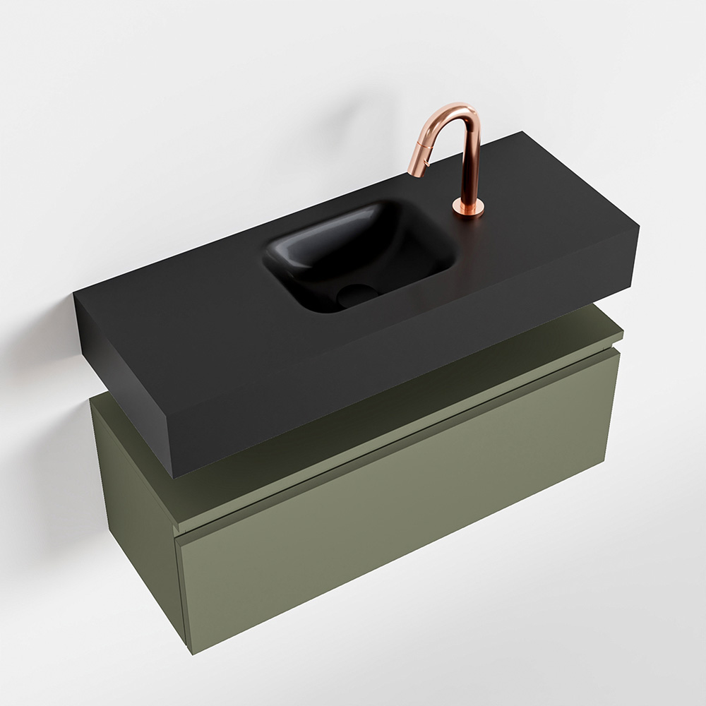 MONDIAZ ANDOR 80cm toiletmeubel army. LEX 80cm wastafel urban positie midden. Met 1 kraangat - Afbeelding 4