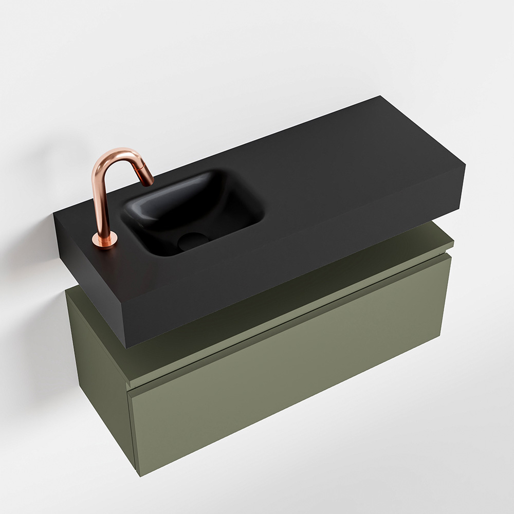 MONDIAZ ANDOR 80cm toiletmeubel army. LEX 80cm wastafel urban positie links. Met 1 kraangat - Afbeelding 4