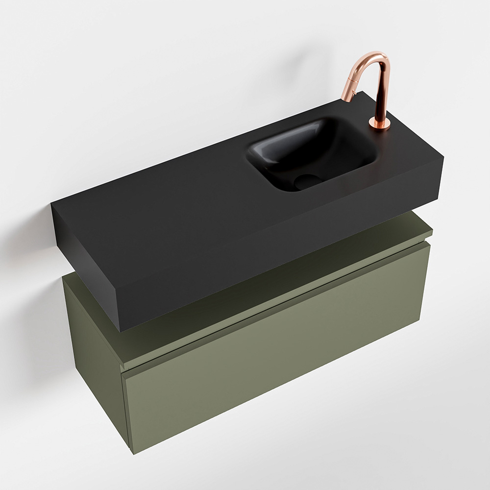 MONDIAZ ANDOR 80cm toiletmeubel army. LEX 80cm wastafel urban positie rechts. Met 1 kraangat - Afbeelding 4