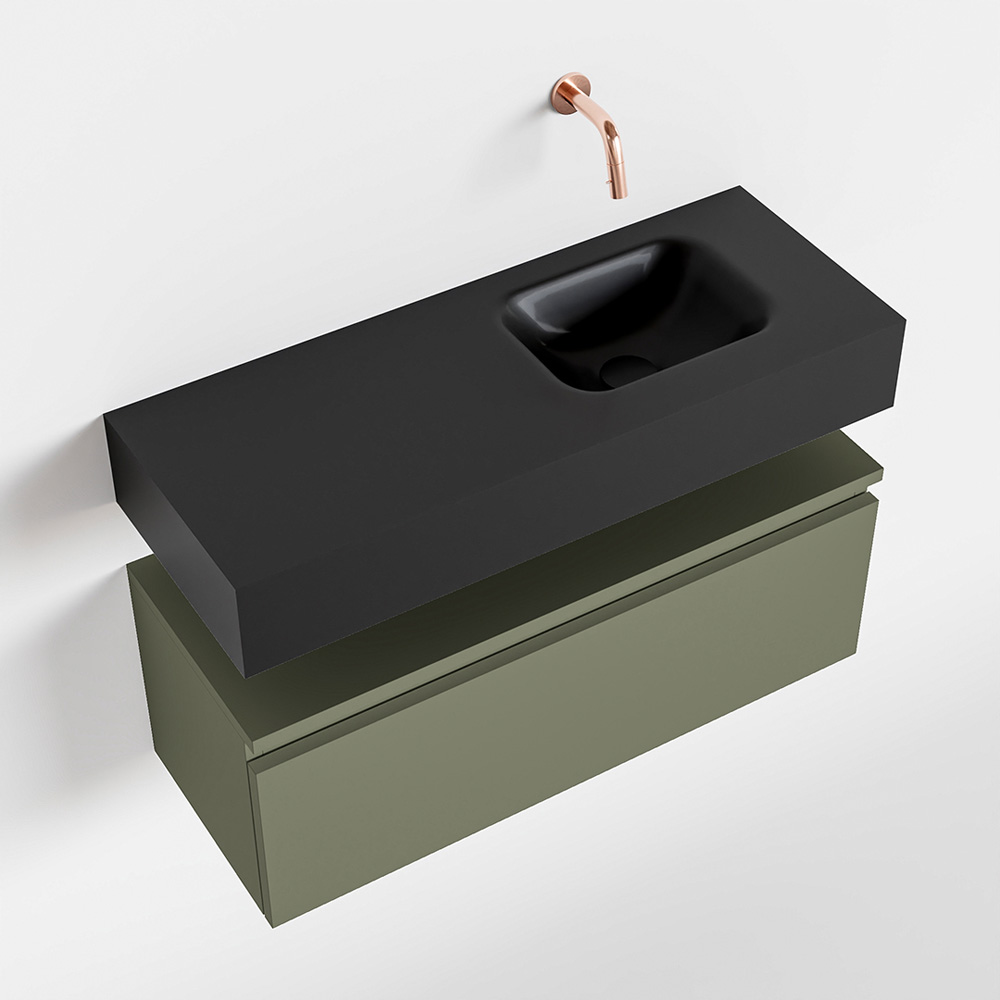 MONDIAZ ANDOR 80cm toiletmeubel army. LEX 80cm wastafel urban positie rechts. Zonder kraangat - Afbeelding 4