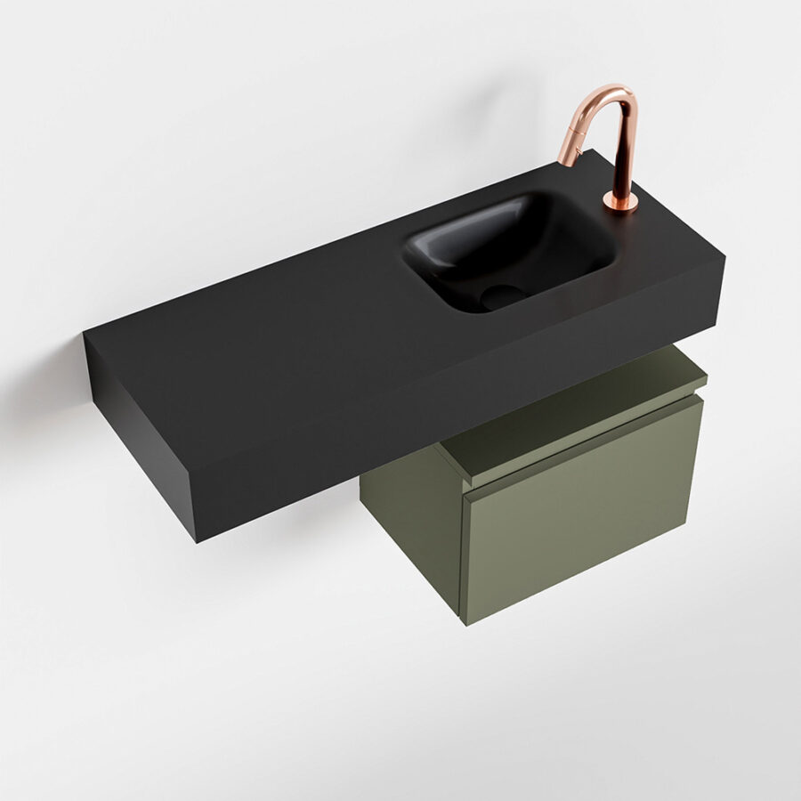MONDIAZ ANDOR 40cm toiletmeubel army. LEX 80cm wastafel urban positie rechts. Met 1 kraangat - Afbeelding 4