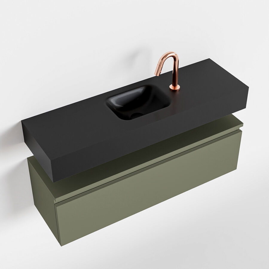 MONDIAZ ANDOR 100cm toiletmeubel army. LEX 100cm wastafel urban positie midden. Met 1 kraangat - Afbeelding 4