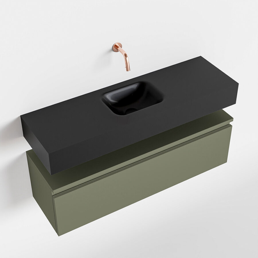 MONDIAZ ANDOR 100cm toiletmeubel army. LEX 100cm wastafel urban positie midden. Zonder kraangat - Afbeelding 4