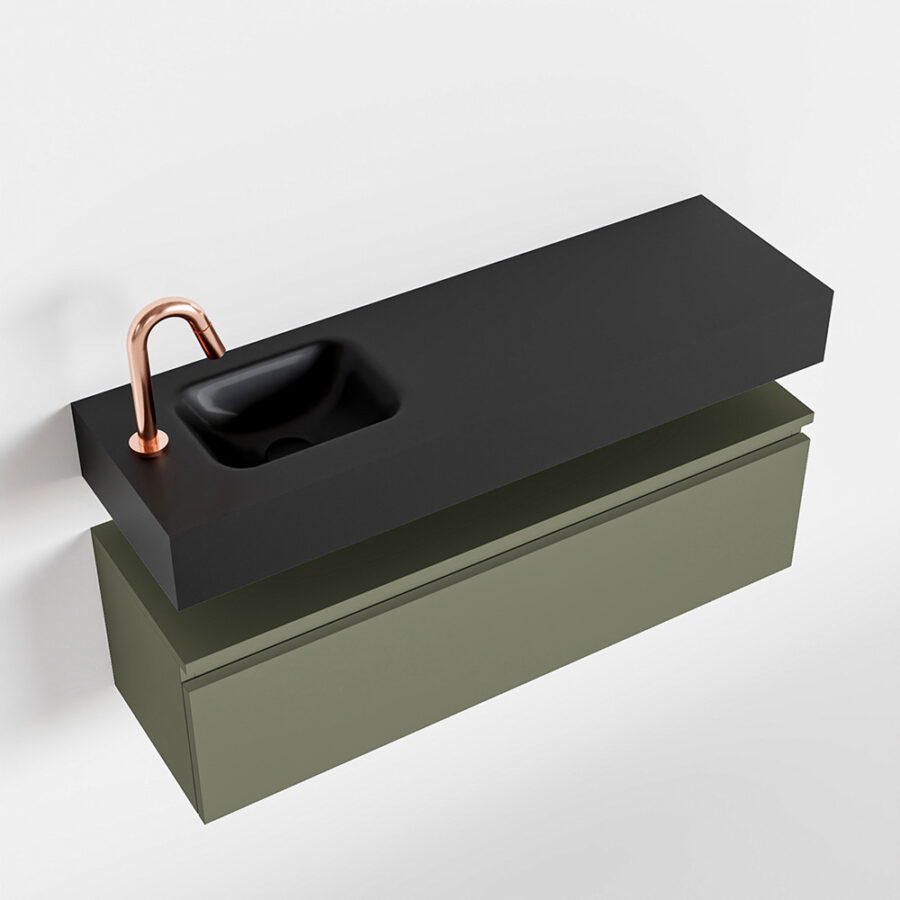MONDIAZ ANDOR 100cm toiletmeubel army. LEX 100cm wastafel urban positie links. Met 1 kraangat - Afbeelding 4