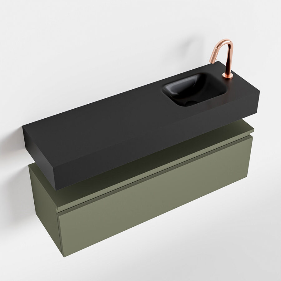 MONDIAZ ANDOR 100cm toiletmeubel army. LEX 100cm wastafel urban positie rechts. Met 1 kraangat - Afbeelding 4