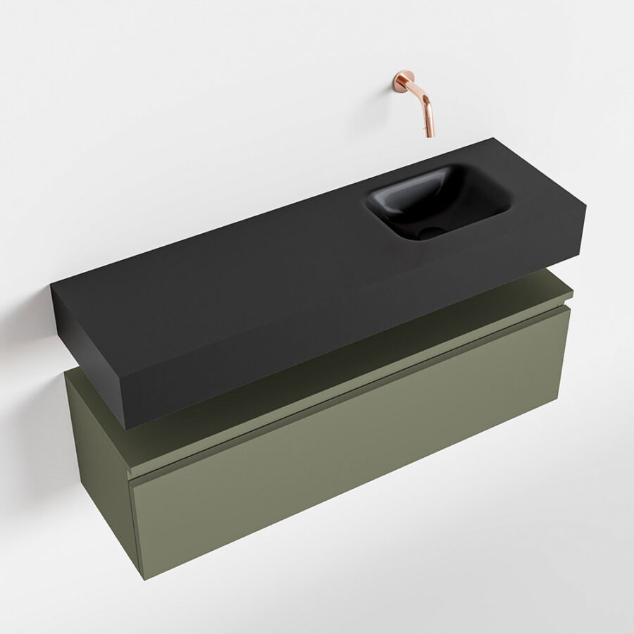 MONDIAZ ANDOR 100cm toiletmeubel army. LEX 100cm wastafel urban positie rechts. Zonder kraangat - Afbeelding 4