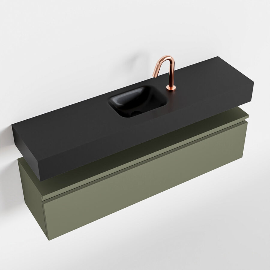 MONDIAZ ANDOR 120cm toiletmeubel army. LEX 120cm wastafel urban positie midden. Met 1 kraangat - Afbeelding 4