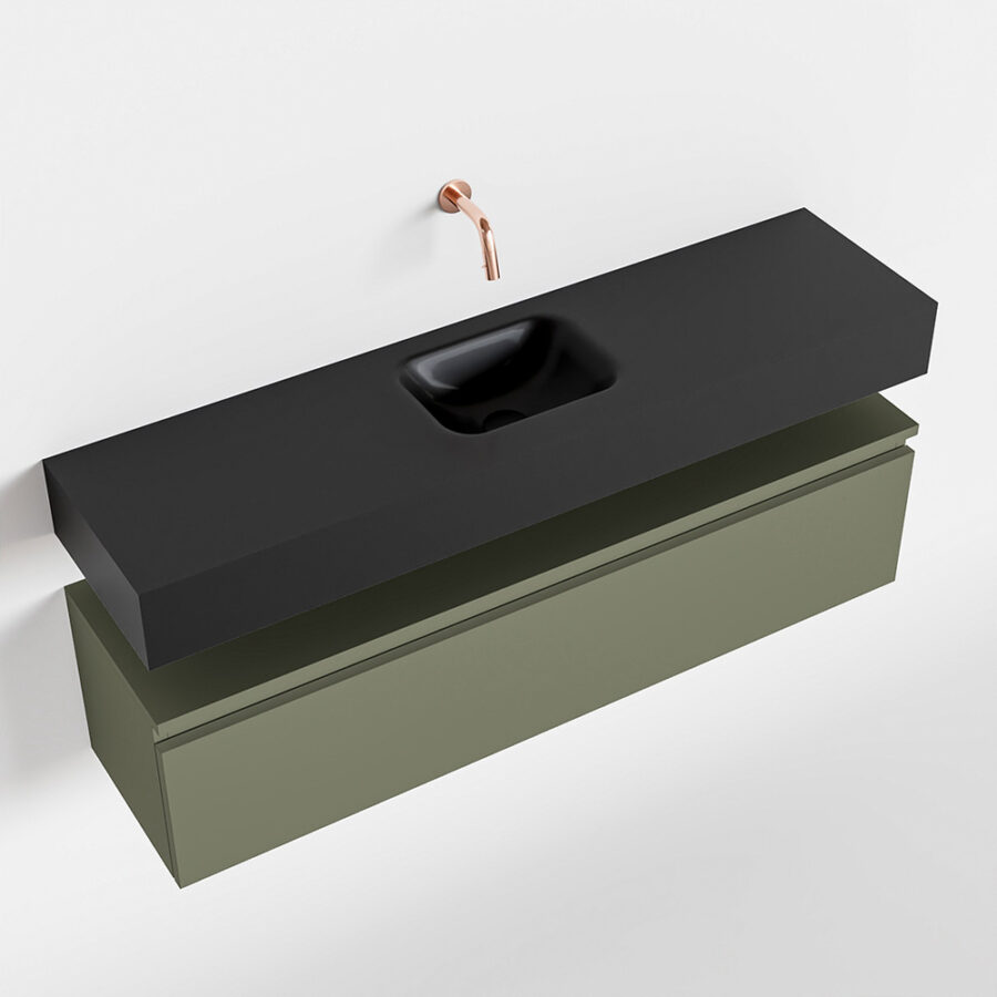 MONDIAZ ANDOR 120cm toiletmeubel army. LEX 120cm wastafel urban positie midden. Zonder kraangat - Afbeelding 4