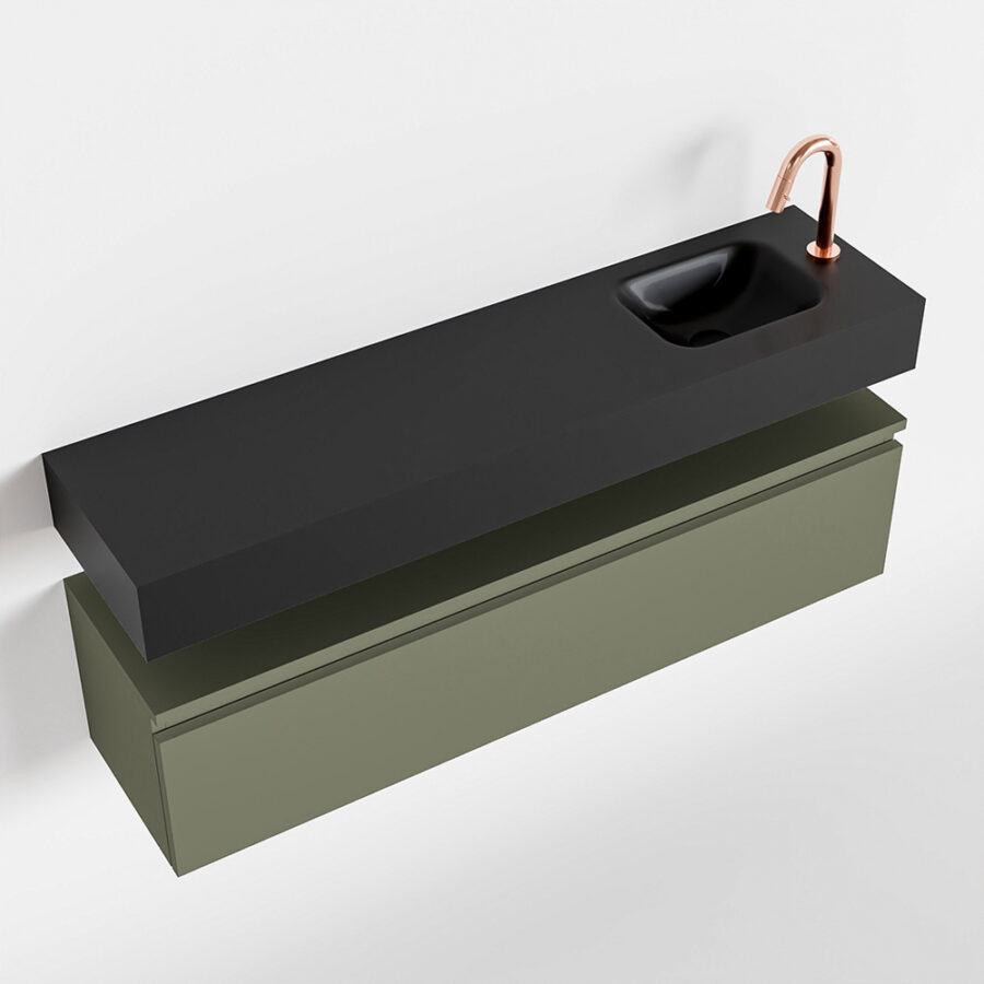 MONDIAZ ANDOR 120cm toiletmeubel army. LEX 120cm wastafel urban positie rechts. Met 1 kraangat - Afbeelding 4