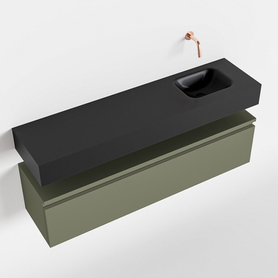 MONDIAZ ANDOR 120cm toiletmeubel army. LEX 120cm wastafel urban positie rechts. Zonder kraangat - Afbeelding 4