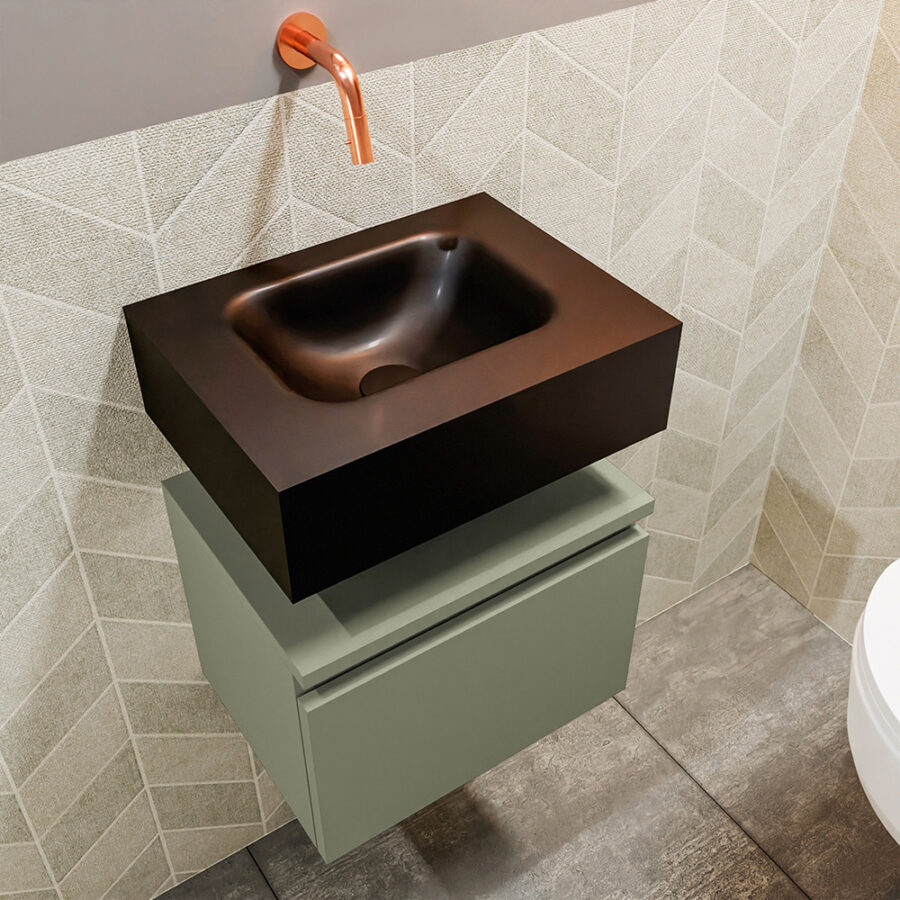 MONDIAZ ANDOR 40cm toiletmeubel army. LEX 40cm wastafel urban positie midden. Zonder kraangat - Afbeelding 2