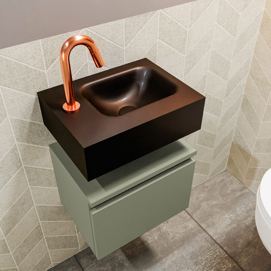 MONDIAZ ANDOR 40cm toiletmeubel army. LEX 40cm wastafel urban positie rechts. Met 1 kraangat - Afbeelding 2