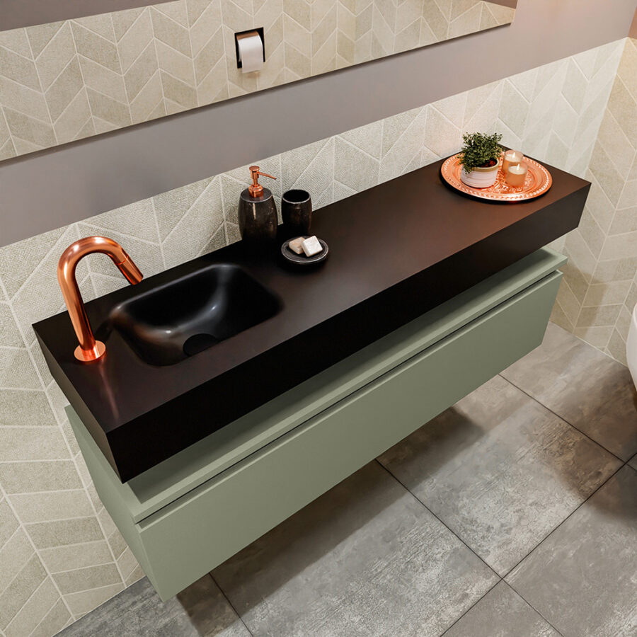 MONDIAZ ANDOR 120cm toiletmeubel army. LEX 120cm wastafel urban positie links. Met 1 kraangat - Afbeelding 2